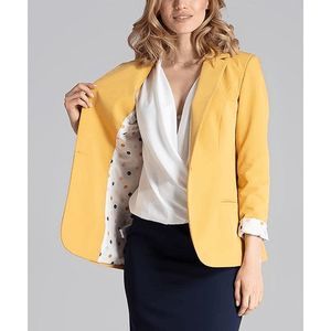 FIGL | Mustard Decorative Button Blazer XL